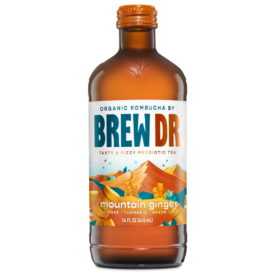 Brew Dr. Kombucha - MOUNTAIN GINGER (12 x 414 mL)
