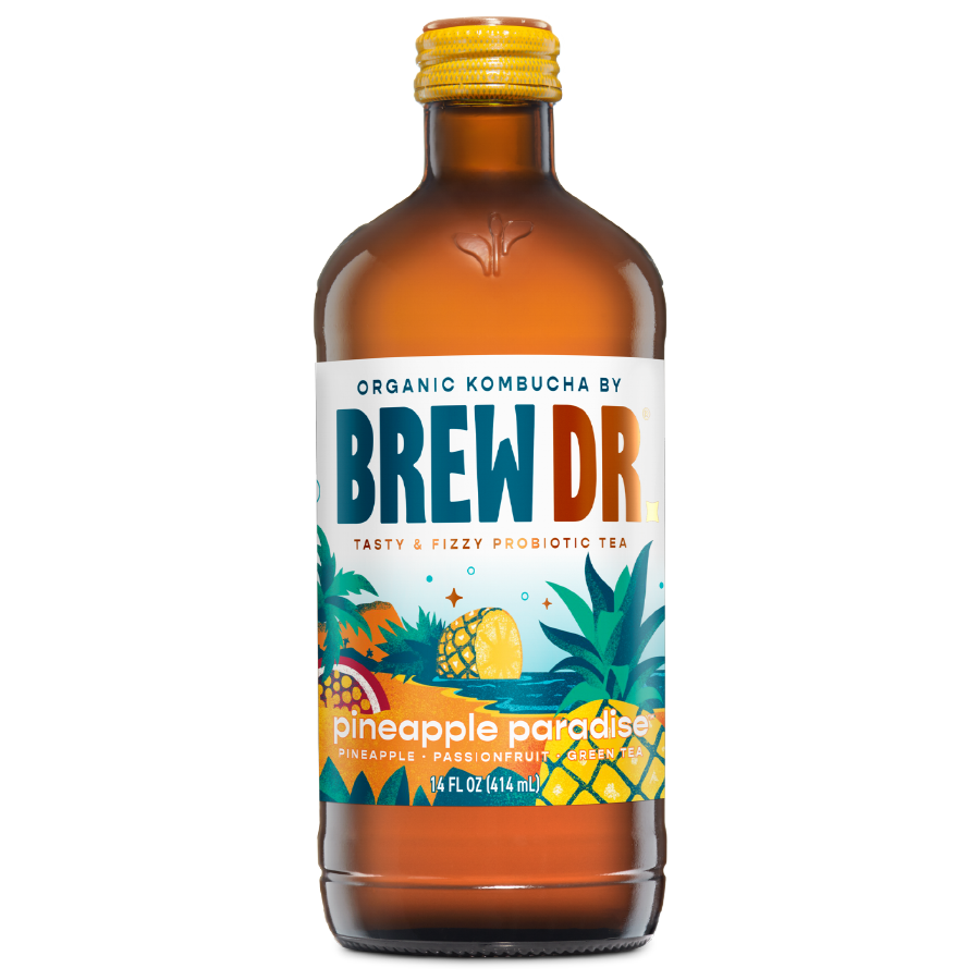 Brew Dr. Kombucha - PINEAPPLE PARADISE (12 x 414 mL)